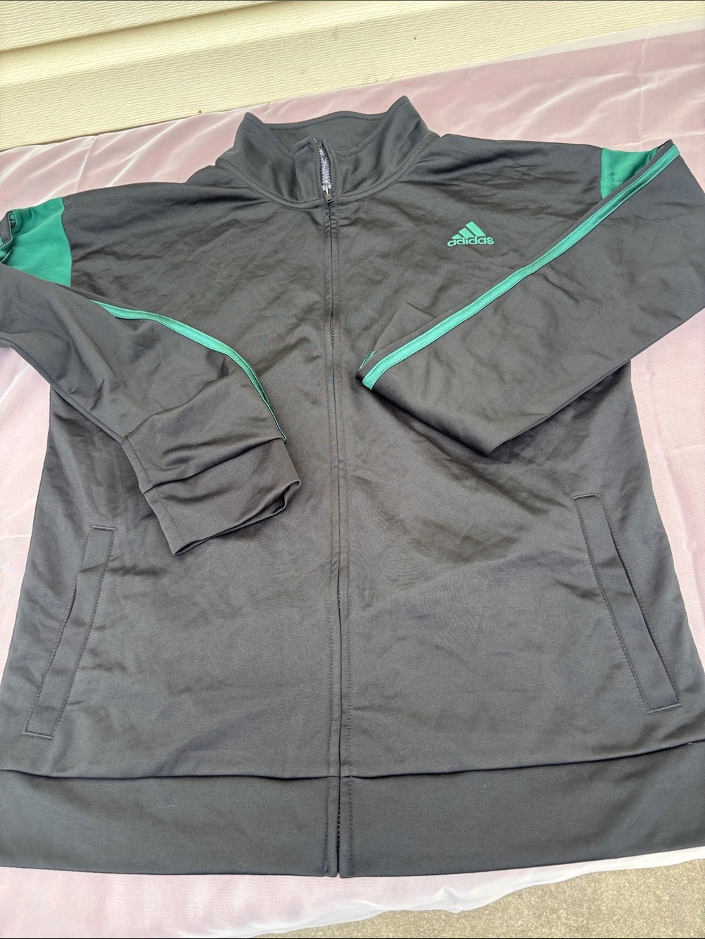 adidas Black Jacket with Teal Accents